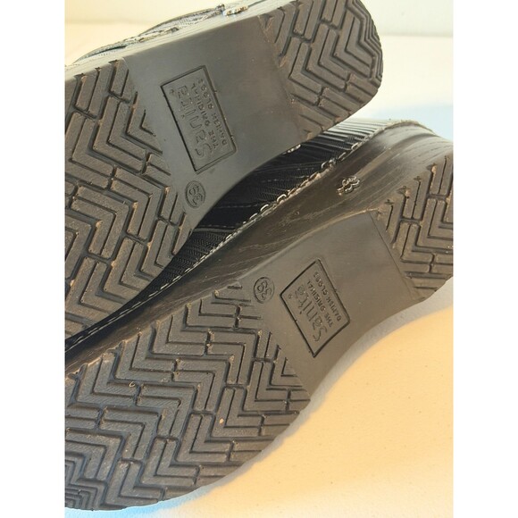 Sanita Koi Original Danish Clogs Shoes Womens EU 39 Slip-on Black Striped - Picture 7 of 10